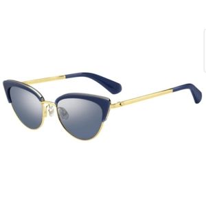 NWOT Kate Spade Hello Sunshine Jahnam Blue & Gold Cat Eye Sunglasses